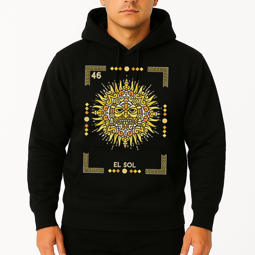 El Sol The Sun Card Mexican Lottery Card Hoodie