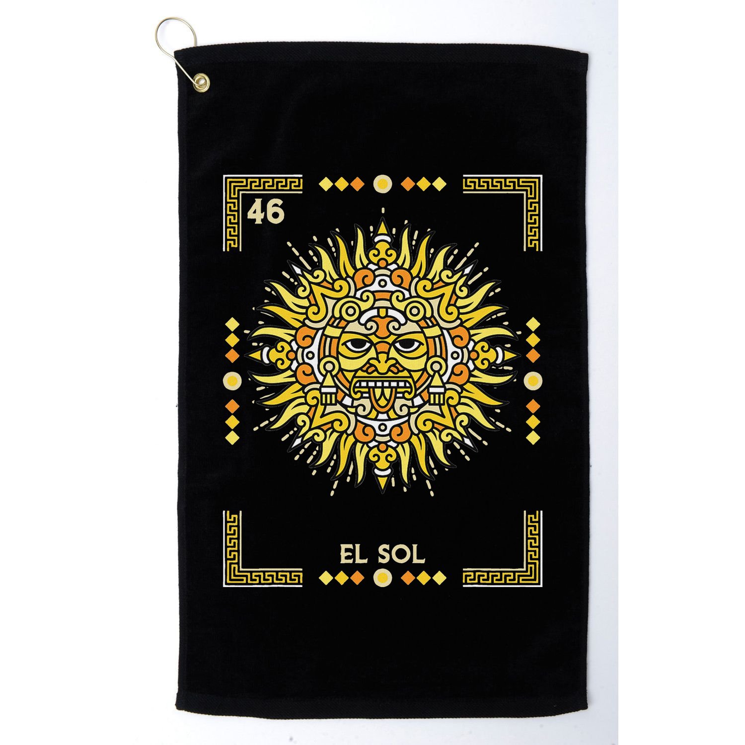 El Sol The Sun Card Mexican Lottery Card Golf Towel