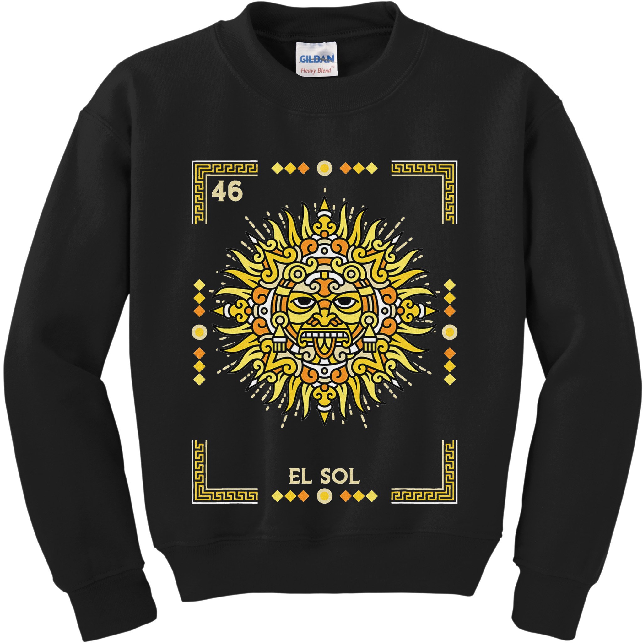 El Sol The Sun Card Mexican Lottery Card Kids Sweatshirt
