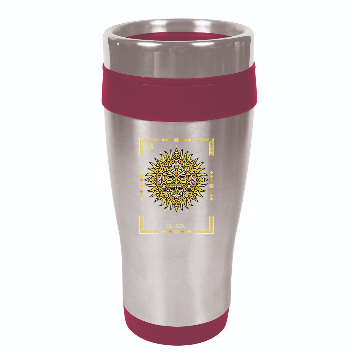 El Sol The Sun Card Mexican Lottery Card 16oz Travel Tumbler