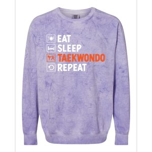 Eat Sleep Taekwondo Repeat Martial Arts Tkd Cool Gift Colorblast Crewneck Sweatshirt