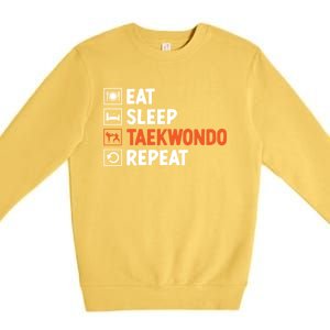 Eat Sleep Taekwondo Repeat Martial Arts Tkd Cool Gift Premium Crewneck Sweatshirt