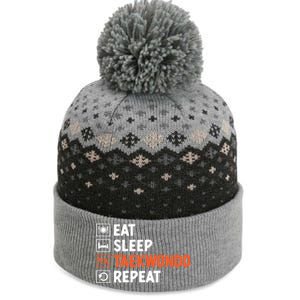 Eat Sleep Taekwondo Repeat Martial Arts Tkd Cool Gift The Baniff Cuffed Pom Beanie