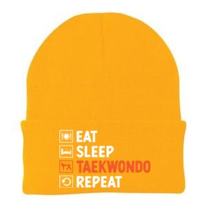 Eat Sleep Taekwondo Repeat Martial Arts Tkd Cool Gift Knit Cap Winter Beanie