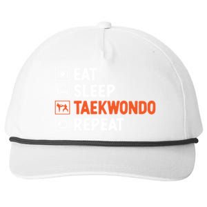 Eat Sleep Taekwondo Repeat Martial Arts Tkd Cool Gift Snapback Five-Panel Rope Hat