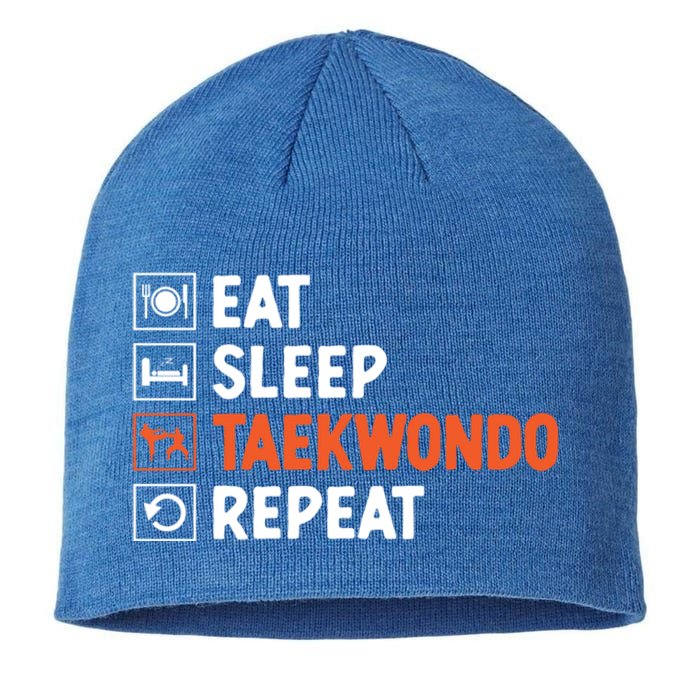 Eat Sleep Taekwondo Repeat Martial Arts Tkd Cool Gift Sustainable Beanie