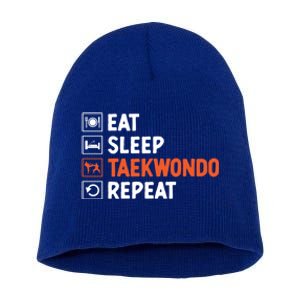 Eat Sleep Taekwondo Repeat Martial Arts Tkd Cool Gift Short Acrylic Beanie