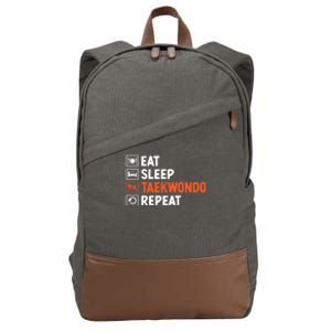 Eat Sleep Taekwondo Repeat Martial Arts Tkd Cool Gift Cotton Canvas Backpack