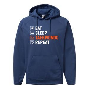 Eat Sleep Taekwondo Repeat Martial Arts Tkd Cool Gift Performance Fleece Hoodie