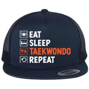 Eat Sleep Taekwondo Repeat Martial Arts Tkd Cool Gift Flat Bill Trucker Hat