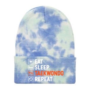 Eat Sleep Taekwondo Repeat Martial Arts Tkd Cool Gift Tie Dye 12in Knit Beanie