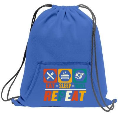 Eat Sleep Travel Repeat Great Gift Funny Adventure Traveling Traveler Gift Sweatshirt Cinch Pack Bag