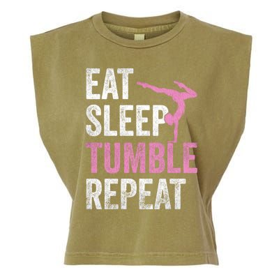 Eat Sleep Tumble Gymnast Outfit Funny Gymnastics Gift Garment-Dyed Women's Muscle Tee