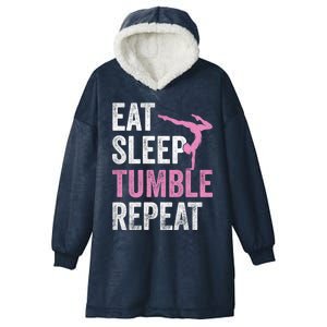 Eat Sleep Tumble Gymnast Outfit Funny Gymnastics Gift Hooded Wearable Blanket