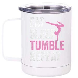 Eat Sleep Tumble Gymnast Outfit Funny Gymnastics Gift 12 oz Stainless Steel Tumbler Cup