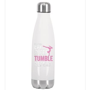 Eat Sleep Tumble Gymnast Outfit Funny Gymnastics Gift Stainless Steel Insulated Water Bottle