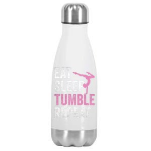 Eat Sleep Tumble Gymnast Outfit Funny Gymnastics Gift Stainless Steel Insulated Water Bottle