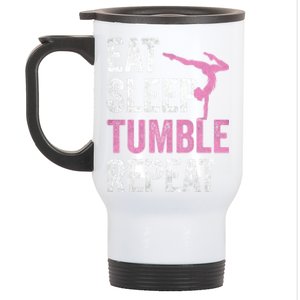 Eat Sleep Tumble Gymnast Outfit Funny Gymnastics Gift Stainless Steel Travel Mug