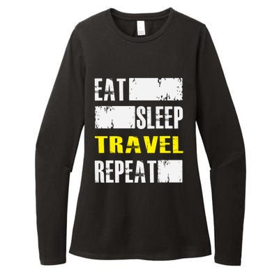 Eat Sleep Travel Repeat Gift Funny Traveler Meaningful Gift Womens CVC Long Sleeve Shirt