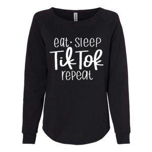 Eat Sleep Tiktok Repeat Womens California Wash Sweatshirt