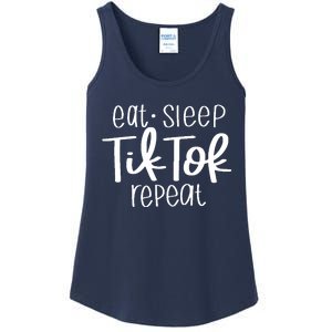 Eat Sleep Tiktok Repeat Ladies Essential Tank