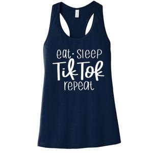 Eat Sleep Tiktok Repeat Women's Racerback Tank