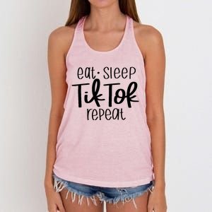 Eat Sleep Tiktok Repeat Women's Knotted Racerback Tank