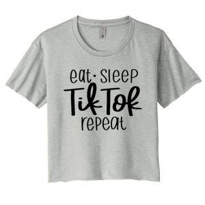 Eat Sleep Tiktok Repeat Women's Crop Top Tee