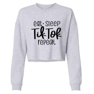 Eat Sleep Tiktok Repeat Cropped Pullover Crew