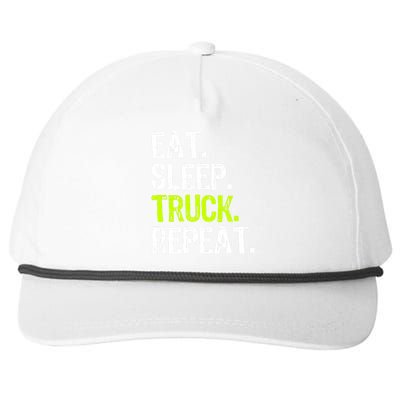 Eat Sleep Truck Repeat Trucker Driver Funny Snapback Five-Panel Rope Hat