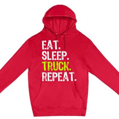 Eat Sleep Truck Repeat Trucker Driver Funny Premium Pullover Hoodie