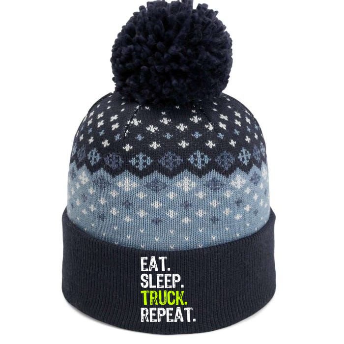 Eat Sleep Truck Repeat Trucker Driver Funny The Baniff Cuffed Pom Beanie