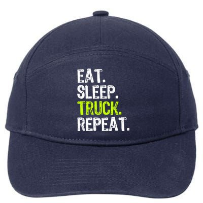 Eat Sleep Truck Repeat Trucker Driver Funny 7-Panel Snapback Hat