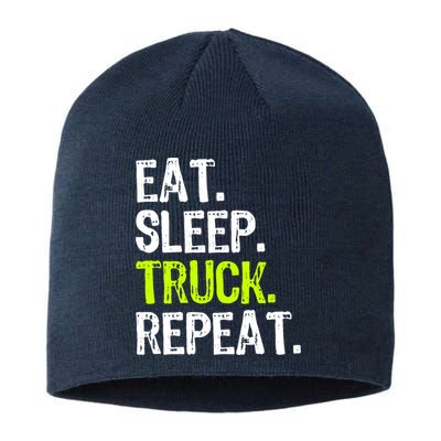 Eat Sleep Truck Repeat Trucker Driver Funny Sustainable Beanie