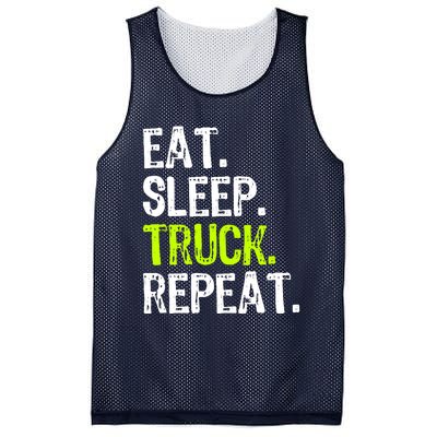 Eat Sleep Truck Repeat Trucker Driver Funny Mesh Reversible Basketball Jersey Tank