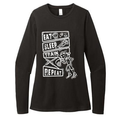 Eat Sleep Train Repeat Womens CVC Long Sleeve Shirt