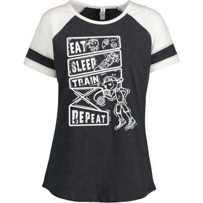 Eat Sleep Train Repeat Enza Ladies Jersey Colorblock Tee