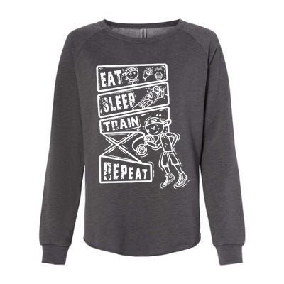 Eat Sleep Train Repeat Womens California Wash Sweatshirt