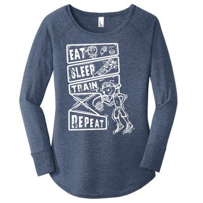 Eat Sleep Train Repeat Women's Perfect Tri Tunic Long Sleeve Shirt