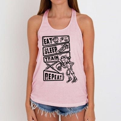 Eat Sleep Train Repeat Women's Knotted Racerback Tank