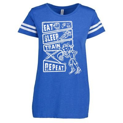 Eat Sleep Train Repeat Enza Ladies Jersey Football T-Shirt