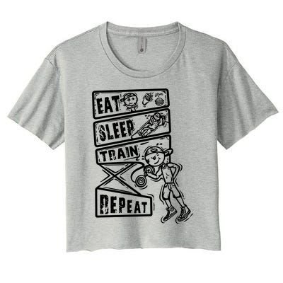 Eat Sleep Train Repeat Women's Crop Top Tee