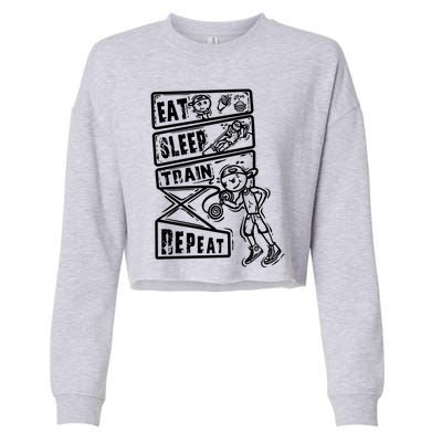 Eat Sleep Train Repeat Cropped Pullover Crew