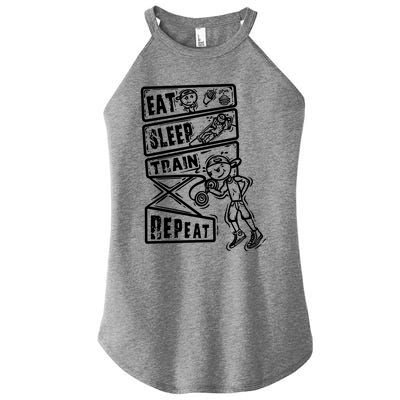 Eat Sleep Train Repeat Women's Perfect Tri Rocker Tank