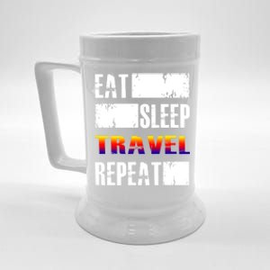 Eat Sleep Travel Repeat Gift Funny Traveler Funny Gift Beer Stein