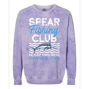 Eat Sleep Travel Repeat Activity Spearfishing Cool Gift Colorblast Crewneck Sweatshirt