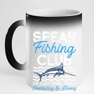 Eat Sleep Travel Repeat Activity Spearfishing Cool Gift 11oz Black Color Changing Mug