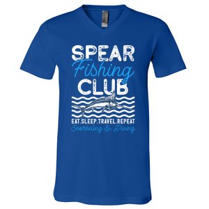 Eat Sleep Travel Repeat Activity Spearfishing Cool Gift V-Neck T-Shirt