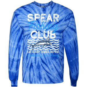 Eat Sleep Travel Repeat Activity Spearfishing Cool Gift Tie-Dye Long Sleeve Shirt