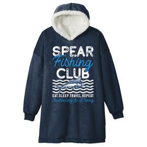 Eat Sleep Travel Repeat Activity Spearfishing Cool Gift Hooded Wearable Blanket